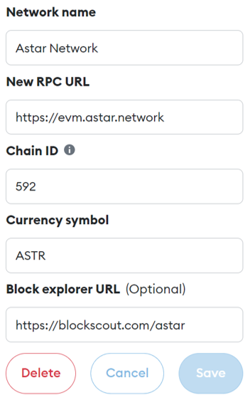 How to Add Networks on Metamask-Astar