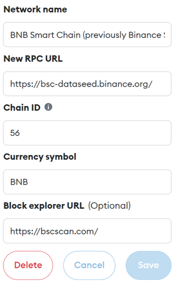 How to Add Networks on Metamask-BNB