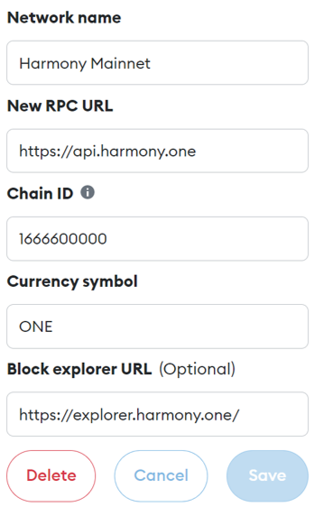 How to Add Networks on Metamask-Harmony