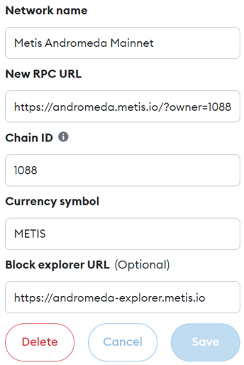 How to Add Networks on Metamask-Metis