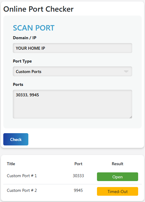 GHOST Chain Testing Connectivity Checking Ports