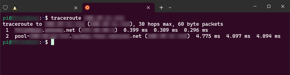 GHOST Chain Testing Connectivity Running Traceroute