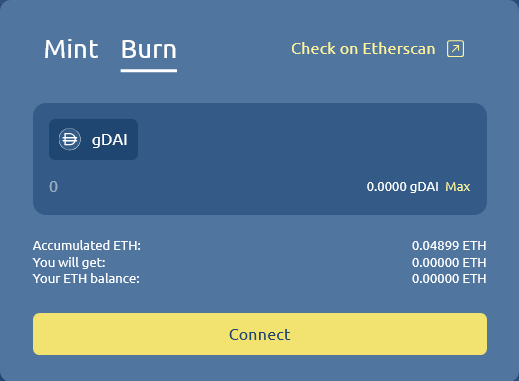 ghostDAO Startup Guide - gDAI Faucet - Burn