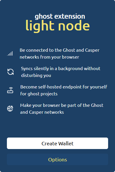 Create new GHOST Wallet