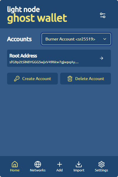GHOST Node - Imported Account