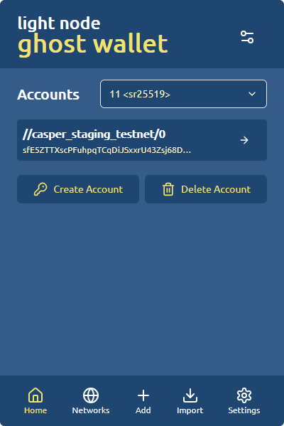 GHOST Wallet - New Account - Created