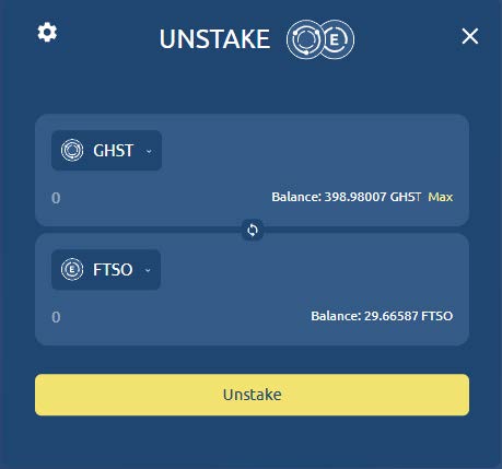 GHST to gDAI - Unstake GHST to FTSO