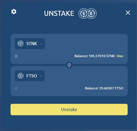 Swap $STNK to $gDAI - Unstake STNK to FTSO